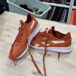 Reebok Orange and Cream Low-Top Sneakers